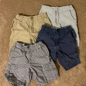 Kids GAP Boys Shorts Bundle 4 Pairs - Navy, Khaki, Light Blue, Patterned Gray